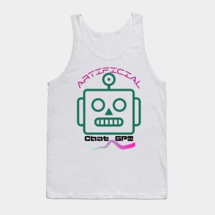 Chat GPT Artificial , Green Robot Tank Top